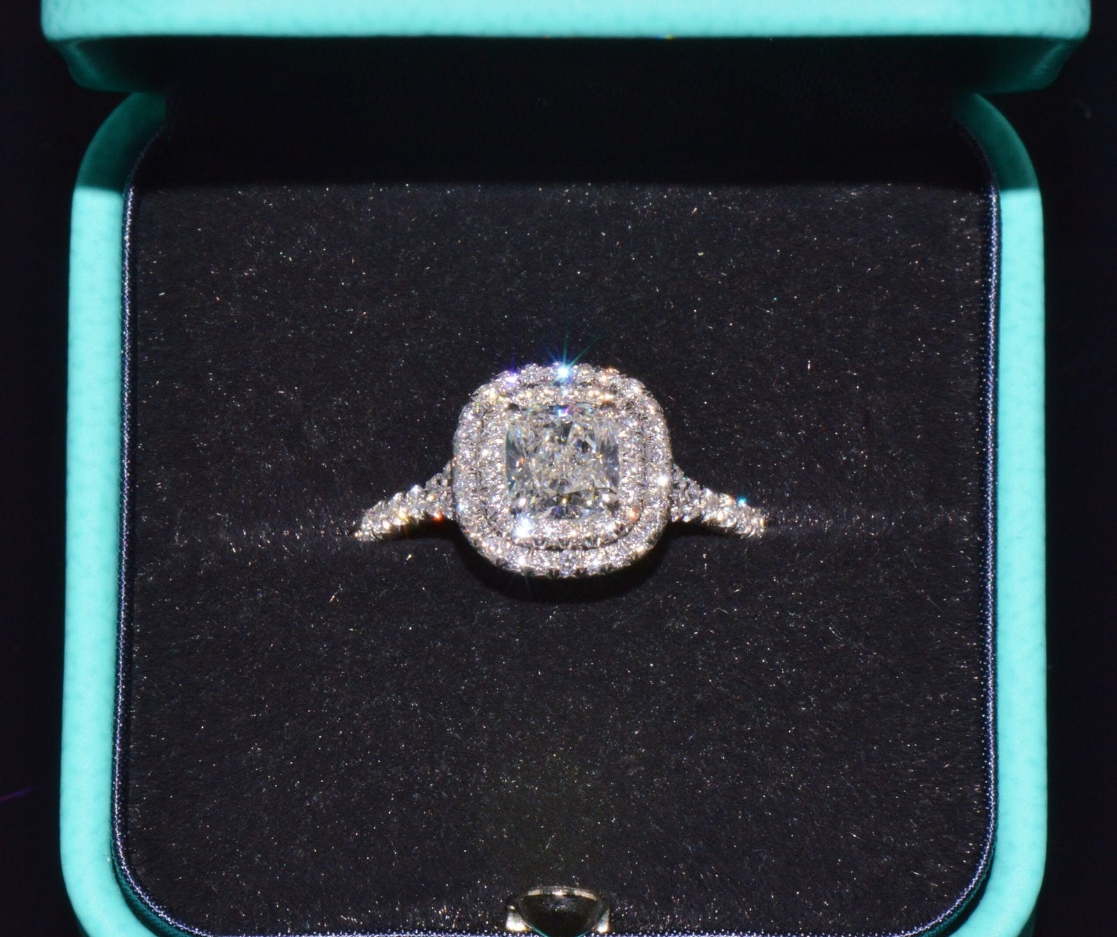 Genuine Tiffany & Co. Natural 1.30Cts Diamond Soleste 950 Platinum Engagement Ring