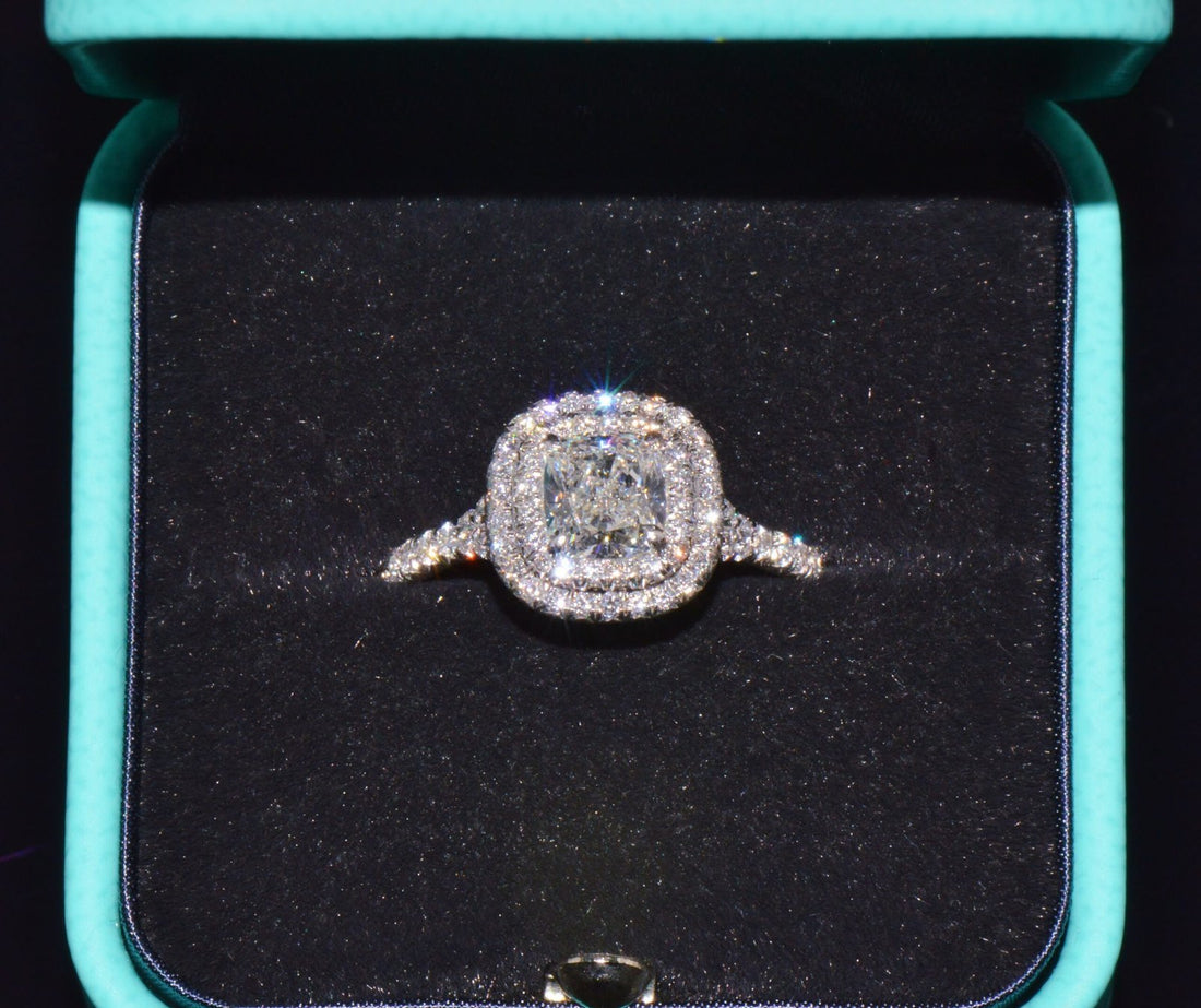 Genuine Tiffany & Co. Natural 1.30Cts Diamond Soleste 950 Platinum Engagement Ring