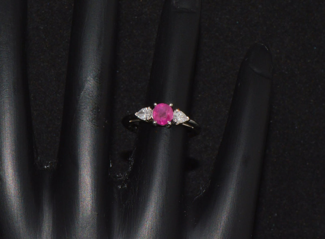 Authentic Tiffany & Co. Natural 1.15Cts VS G Diamond Ruby 950 Platinum Engagement Ring