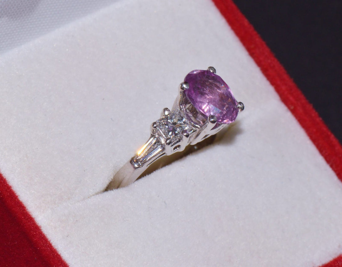 GIA Certified Natural 3.53Cts Diamond Sapphire Five Stone Platinum Ring