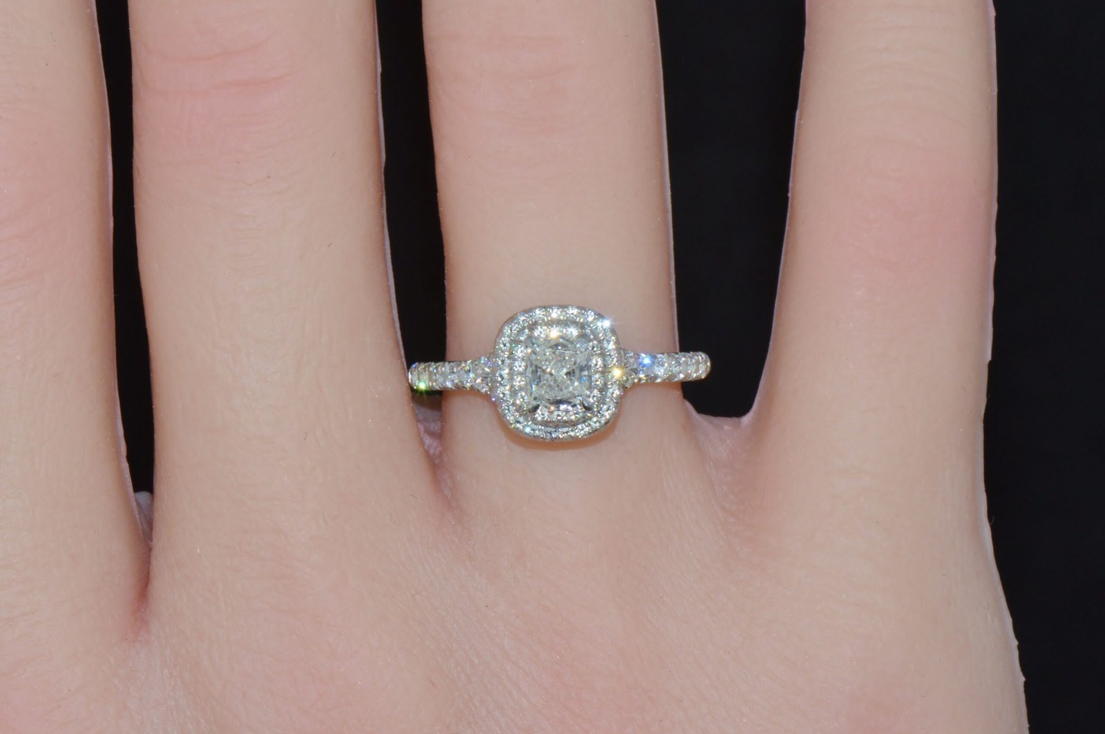 Vintage Tiffany & Co. Natural 0.79Cts F VVS1 Diamond Soleste 950 Platinum Engagement Ring