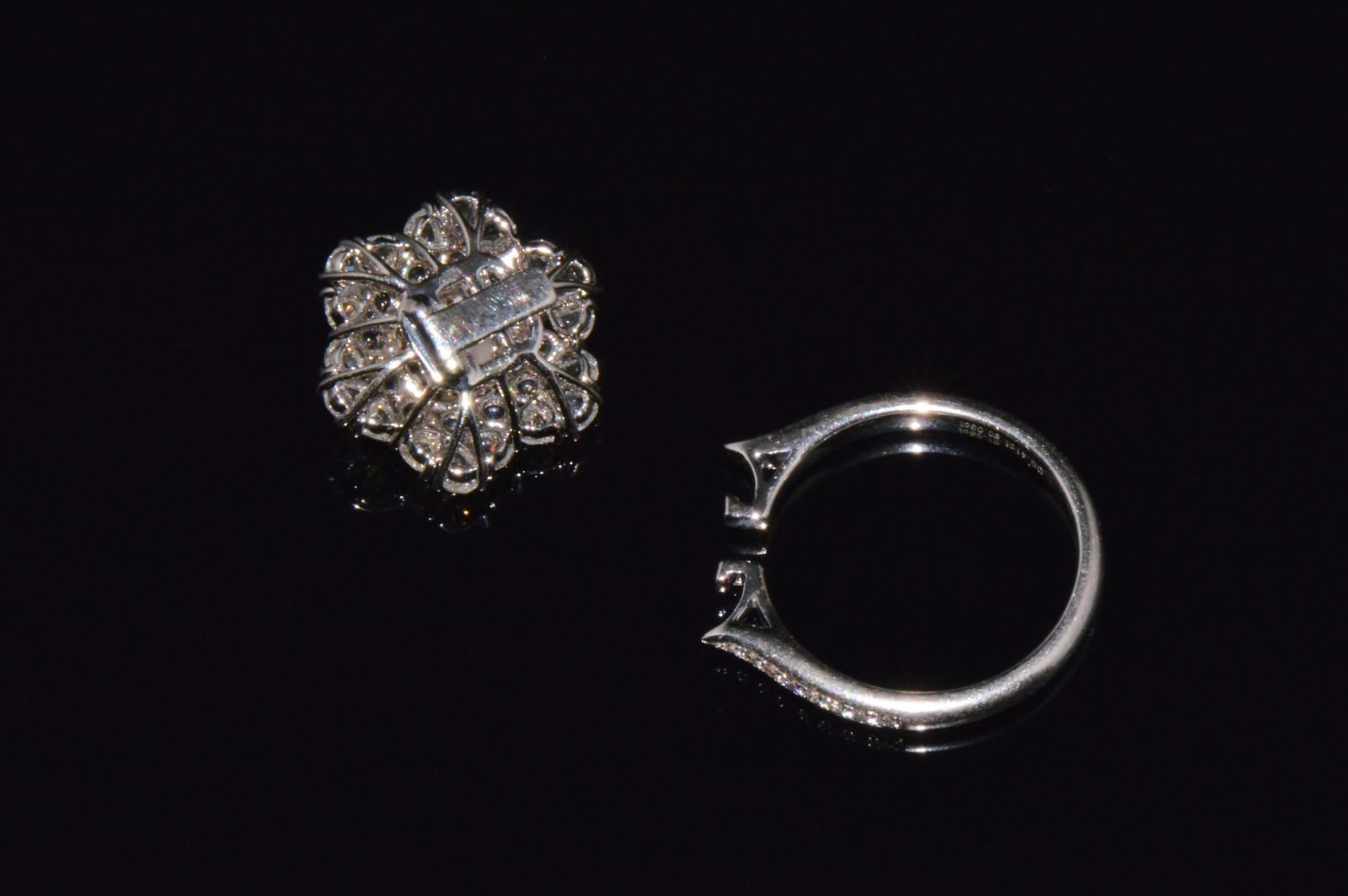 GIA Natural 1.55CTS VS Pink Diamond Sapphire 18K Gold Floral Halo 2-IN-1 Pendant Ring