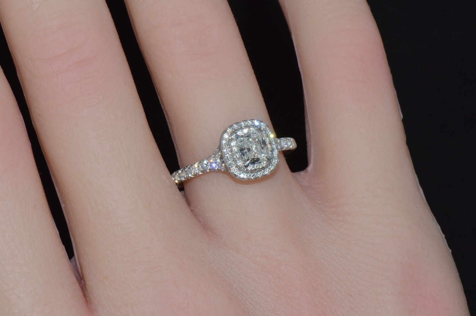 Vintage Tiffany & Co. Natural 0.79Cts F VVS1 Diamond Soleste 950 Platinum Engagement Ring