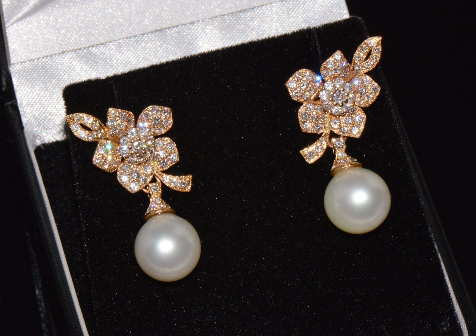 Certified Natural Solid 18K Gold 21.53CTS Diamond South Sea Pearl 3-IN-1 Convertible Earrings