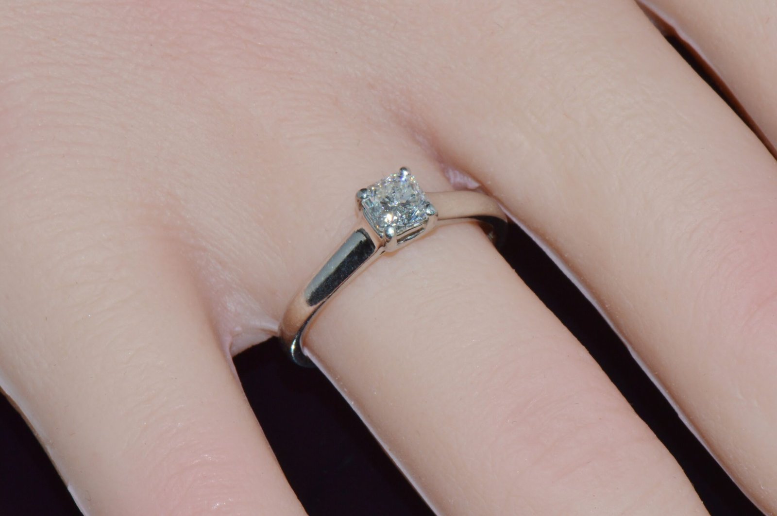 Authentic Tiffany & Co. Lucida Natural .50Cts VS1 F Diamond  950 Platinum Engagement Ring
