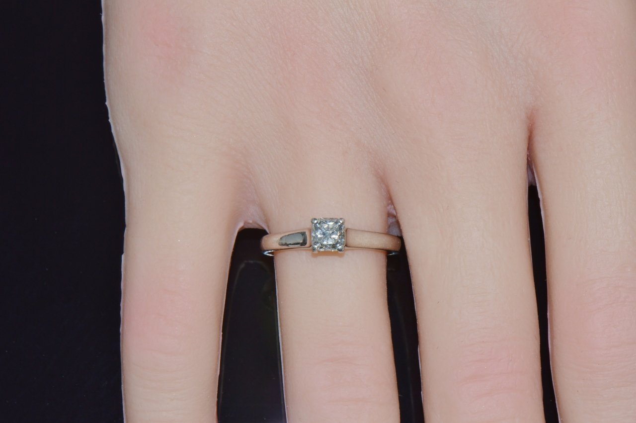 Authentic Tiffany & Co. Lucida Natural .50Cts VS1 F Diamond  950 Platinum Engagement Ring