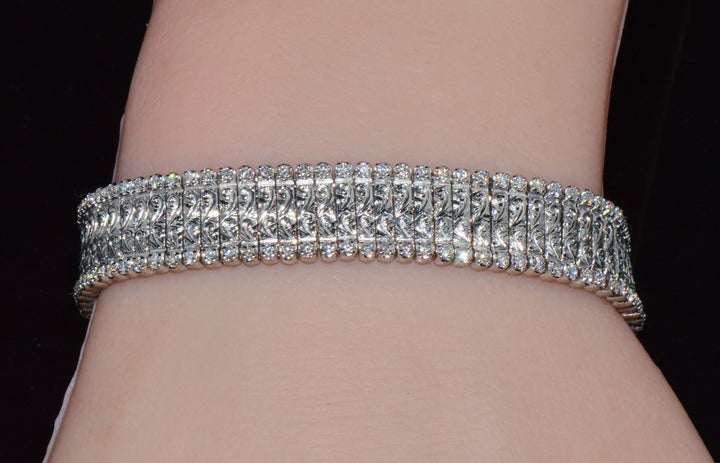 Authentic Roberto Coin 18K White Gold 2.08Cts Natural Diamond Flexible Link Bracelet