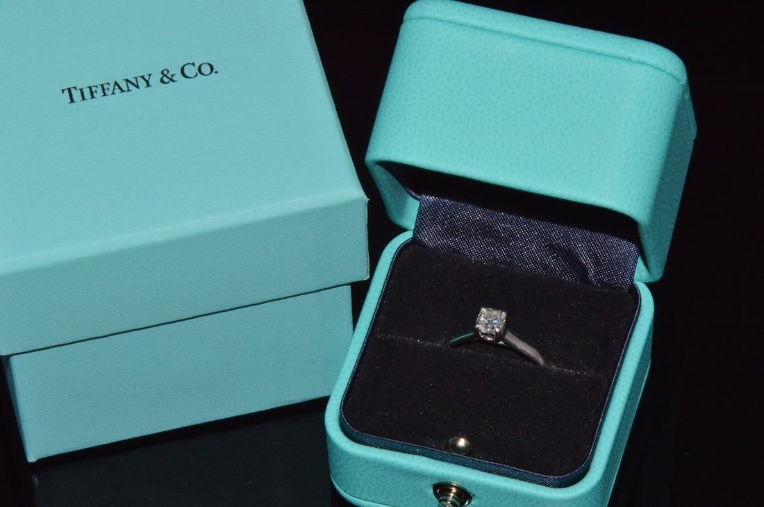Authentic Tiffany & Co. Lucida Natural .50Cts VS1 F Diamond  950 Platinum Engagement Ring