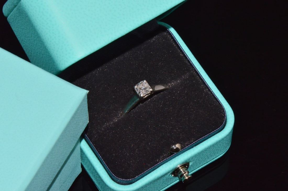 Authentic Tiffany & Co. Lucida Natural .50Cts VS1 F Diamond  950 Platinum Engagement Ring