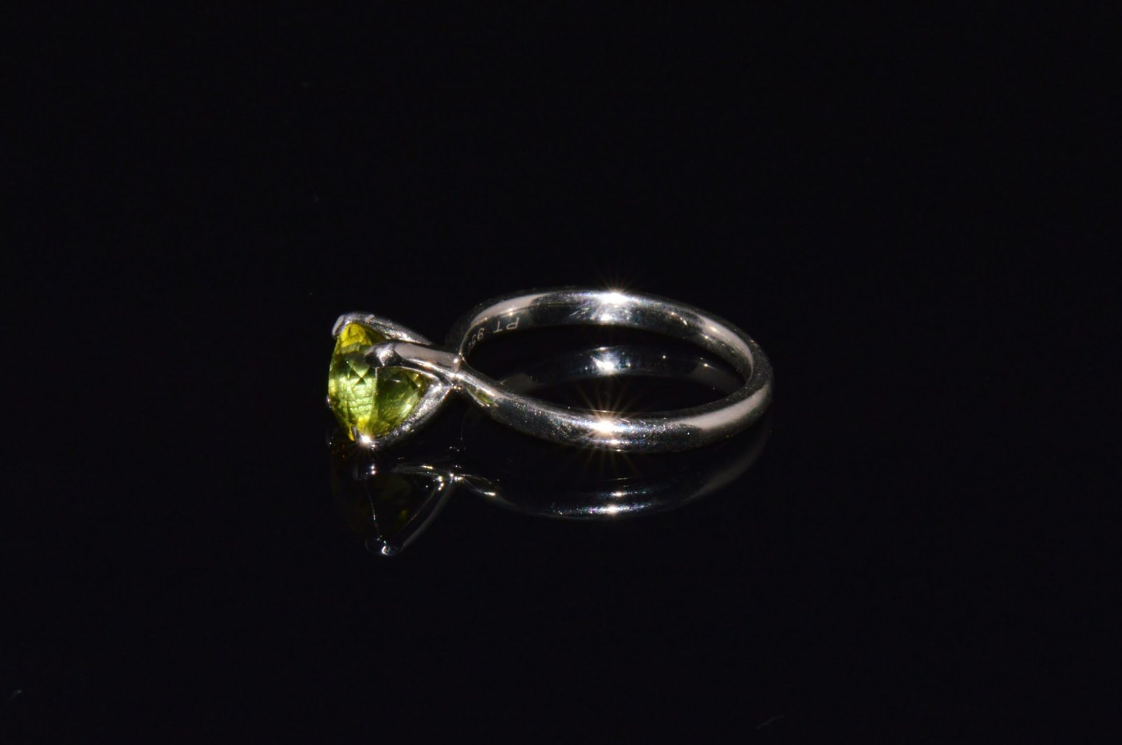 Certified Natural 1.70Cts Tourmaline Solid 950 Platinum Solitaire Stacking Ring