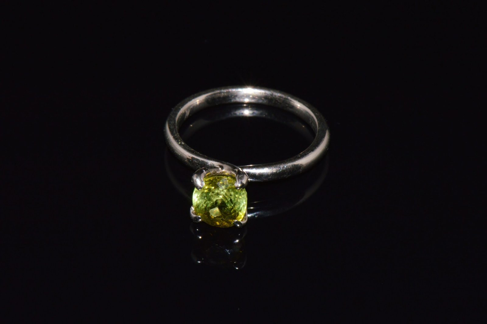 Certified Natural 1.70Cts Tourmaline Solid 950 Platinum Solitaire Stacking Ring