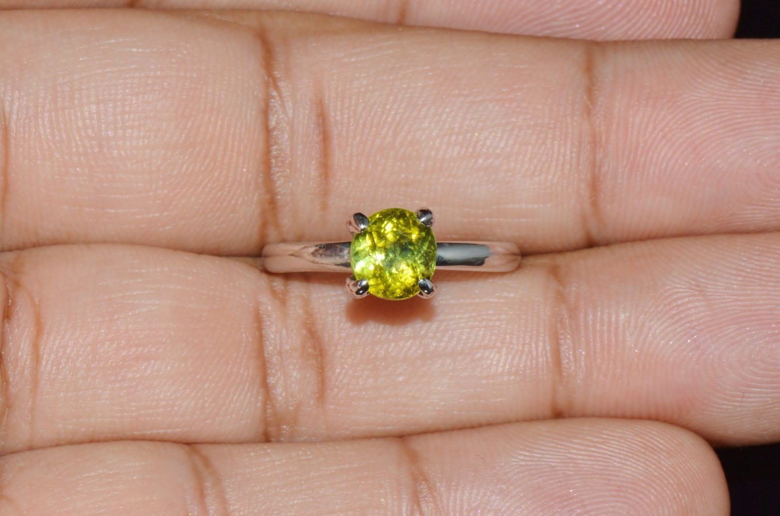 Certified Natural 1.70Cts Tourmaline Solid 950 Platinum Solitaire Stacking Ring
