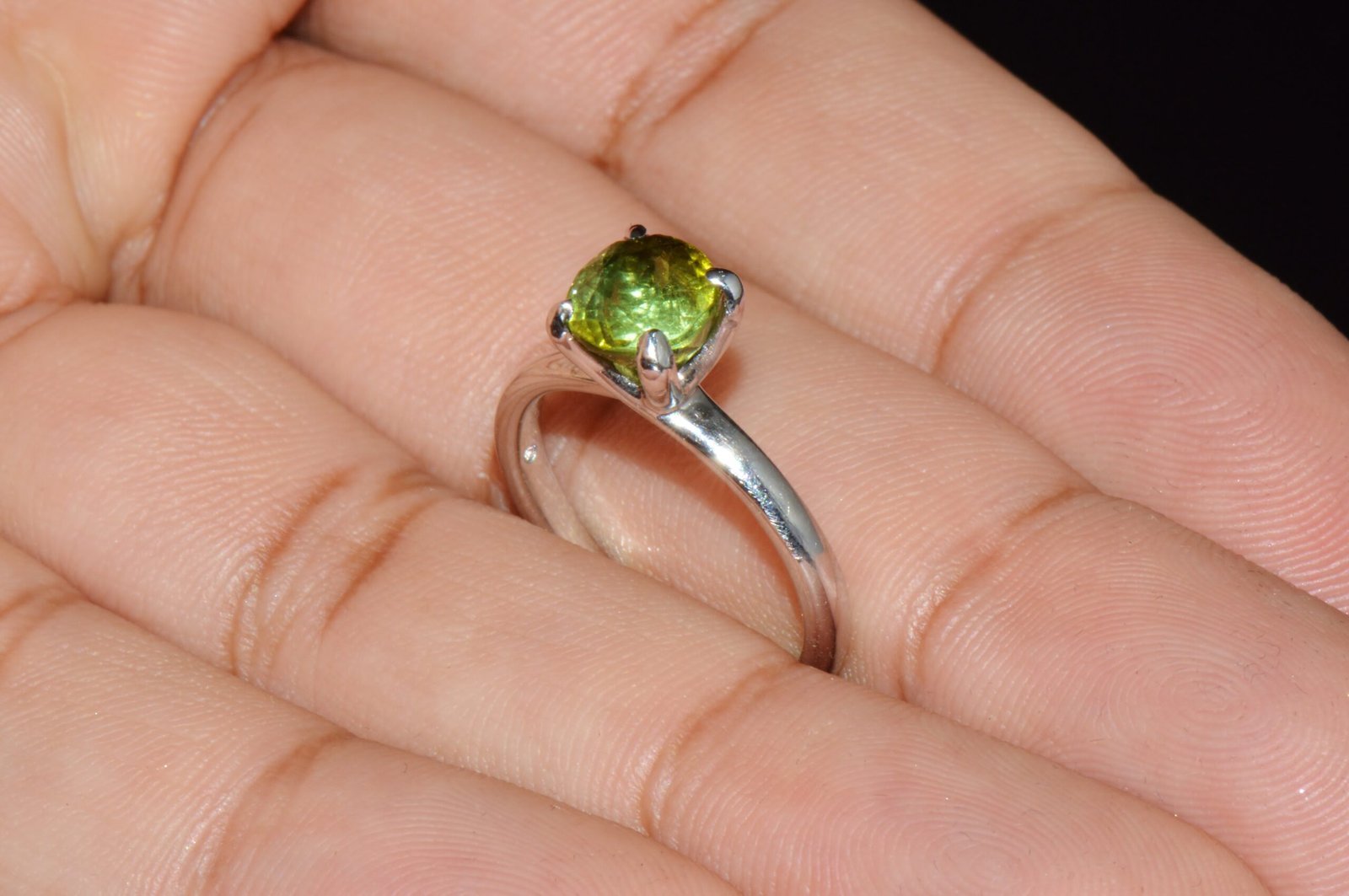 Certified Natural 1.70Cts Tourmaline Solid 950 Platinum Solitaire Stacking Ring