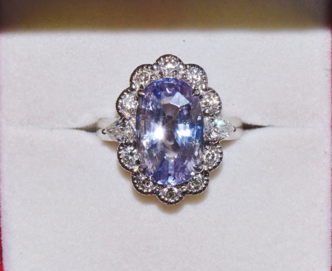 GIA Natural 9.66CTS VS F Diamond No Heat Sapphire 18K Gold Dinner Halo Ring