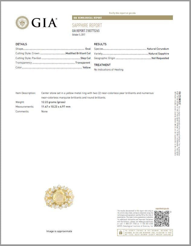 GIA Certified 8.35CTS VS F Diamond Ceylon Sapphire 18K Solid Gold Bombay Dome Ring
