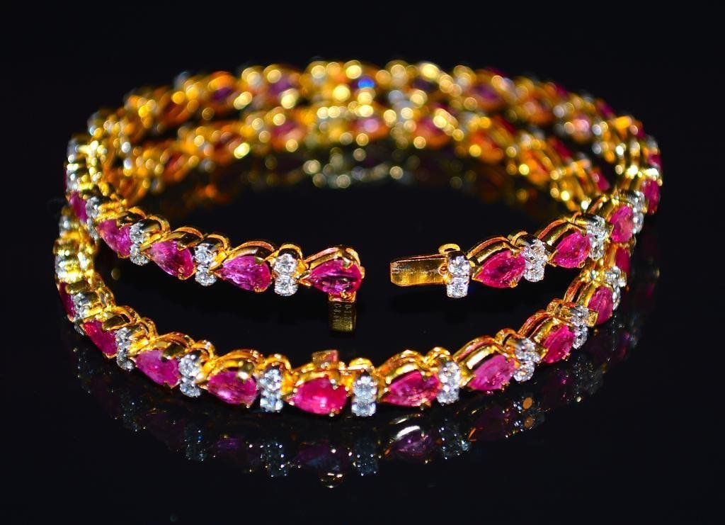 Certified Natural 10.35CTS VS F Diamond Ruby 18K Solid Gold Stackable Single Bangle